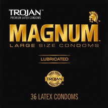 TROJAN Magnum Lubricated Large Condoms, Comfortable and Smooth Lubricated Condom - £31.35 GBP