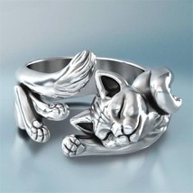 Thailand Cat Totem Women Adjustable Open Ring Retro Silver Color Index Finger Ri - £7.18 GBP