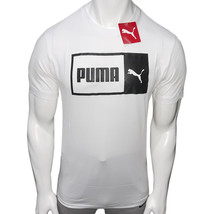 Nwt Puma Msrp $40.99 Logo Split Men&#39;s White Crew Neck Short Sleeve T-SHIRT S M L - £15.09 GBP