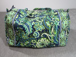 Vera Bradley Large Zippered Tote Retired &quot;Rhythm &amp; Blues&quot; Blue Green Pai... - $49.49