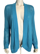 NWT 89th &amp; Madison Blue Crochet 3/4 Sleeve Open Cardigan Sweater Size XL - £26.63 GBP