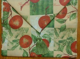 Fabric Table Runner with Tassels end Apple Pomme - $10.99