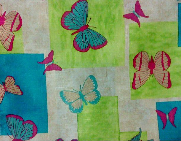 Fabric Table Runner with Tassels end Butterflies Green Aqua - £8.78 GBP