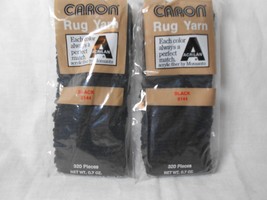 2 Caron Latch Hook Rug Yarn Pre Cut BLACK 0144 320 Count - $5.90
