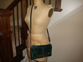 Milly Of New York for Nordstrom - Dark Green Leather crossbody handbag purse  - £23.30 GBP