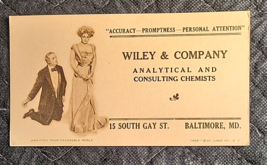 Victorian Blotter Post Card Wiley &amp; Company Baltimore MD Consulting Chem... - £6.71 GBP