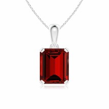ANGARA Lab-Grown Ruby Solitaire Pendant Necklace in Silver (12x10mm,6.25 Ct) - £1,045.17 GBP