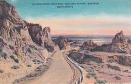 Going Down Cedar Pass Badlands National Monument South Dakota SD Postcard E07 - £2.32 GBP