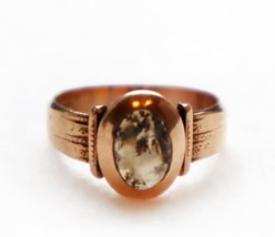 Antique Late 1800s 10k Rose Gold Ring Dendritic Opal CB and Co Victorian... - £549.99 GBP