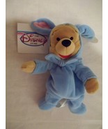 Winnie the Pooh 8&quot; Easter Bunny Pooh Bean Bag Plush-Disney Store-New wit... - £8.76 GBP