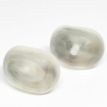 Vintage White Swirl Glass Clip On Back Earrings - £19.41 GBP