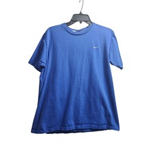 Nike Classic Royal Blue Cotton T-Shirt with Small Swoosh Logo Men&#39;s Large - £8.07 GBP