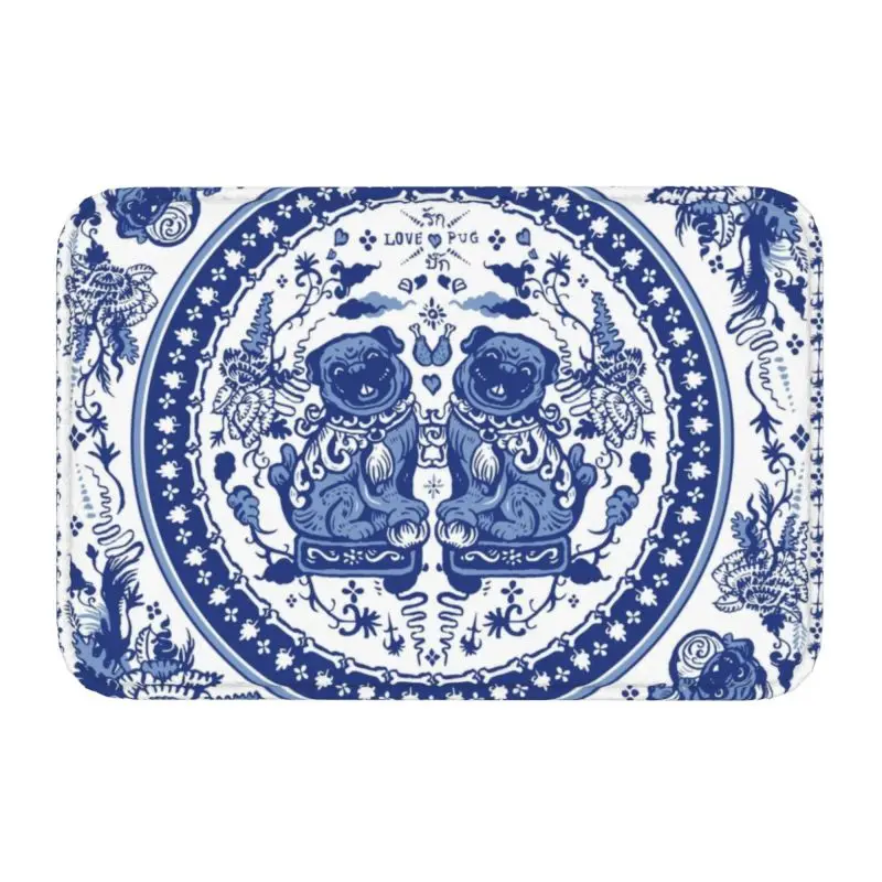 Antique Willow Ware Oriental Toile Doormat Anti-Slip Mat Door Floor Carpet Rug - $15.99