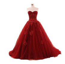 Rosyfancy Red Strapless Lace Applique Corset Bodice Bridal Evening Ball ... - $315.00