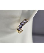 Womens Vintage Estate 14K Gold Tanzanite Shrimp Hoop Earrings 2.3g E7024 - $621.10 CAD
