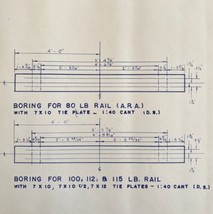 1960 Railroad Bangor Aroostook Boring Plan Creosoted Ties Blueprint E1a ... - £65.14 GBP