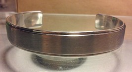 .925 Sterling Silver Brushed Finish Cuff Bracelet- Free Shipping ! - $1,271.00 MXN