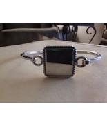 Square Monogram Ready .925 Sterling Silver Bangle Bracelet- Free Shipping - £39.32 GBP