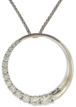 Authenticity Guarantee 
Lady’s (14K) White Gold Diamond Circle Pendant w... - £1,106.10 GBP