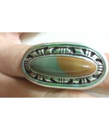 LARGE   925 STERLING SILVER NAVAJO NATIVE AMERICAN NAKAI RING AGATE - Sz 8 - $99.99