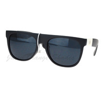 Super Dark Lens Black White Flat Top Round Sunglasses Marijuana Leaf - £7.08 GBP