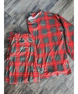 Women&#39;s Plus Haute Fashion 2X Pajama Set Christmas Red Green Plaid Light... - $19.28 CAD