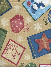 Holiday Words Snowman Ornament Believe 52x52 Square Vinyl Tablecloth Fla... - $295.62 MXN