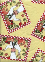 Harvest Chef and Pumpkin 52&quot; x 90&quot; Oblong Vinyl Tablecloth Flannel Back - $9.99