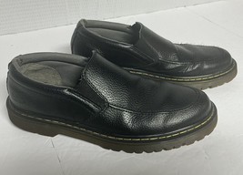 Dr Doc Martens Nico Unisex Leather Loafers Mens 10 Women 11 Pebbled Black - $37.31