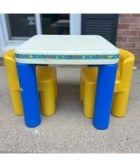 Vintage Little Tikes White Table 2 Chunky Yellow Chairs Child Size Set USA 625 - $148.50