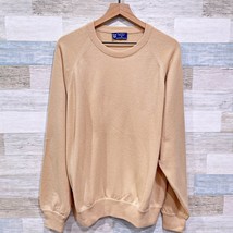 Scotland Made 100% Pure Cashmere Crewneck Sweater Tan Raglan Sleeve Mens... - $118.79