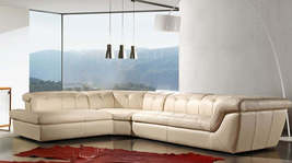 397 Italian Leather Sectional Beige Color In Left - £3,823.91 GBP