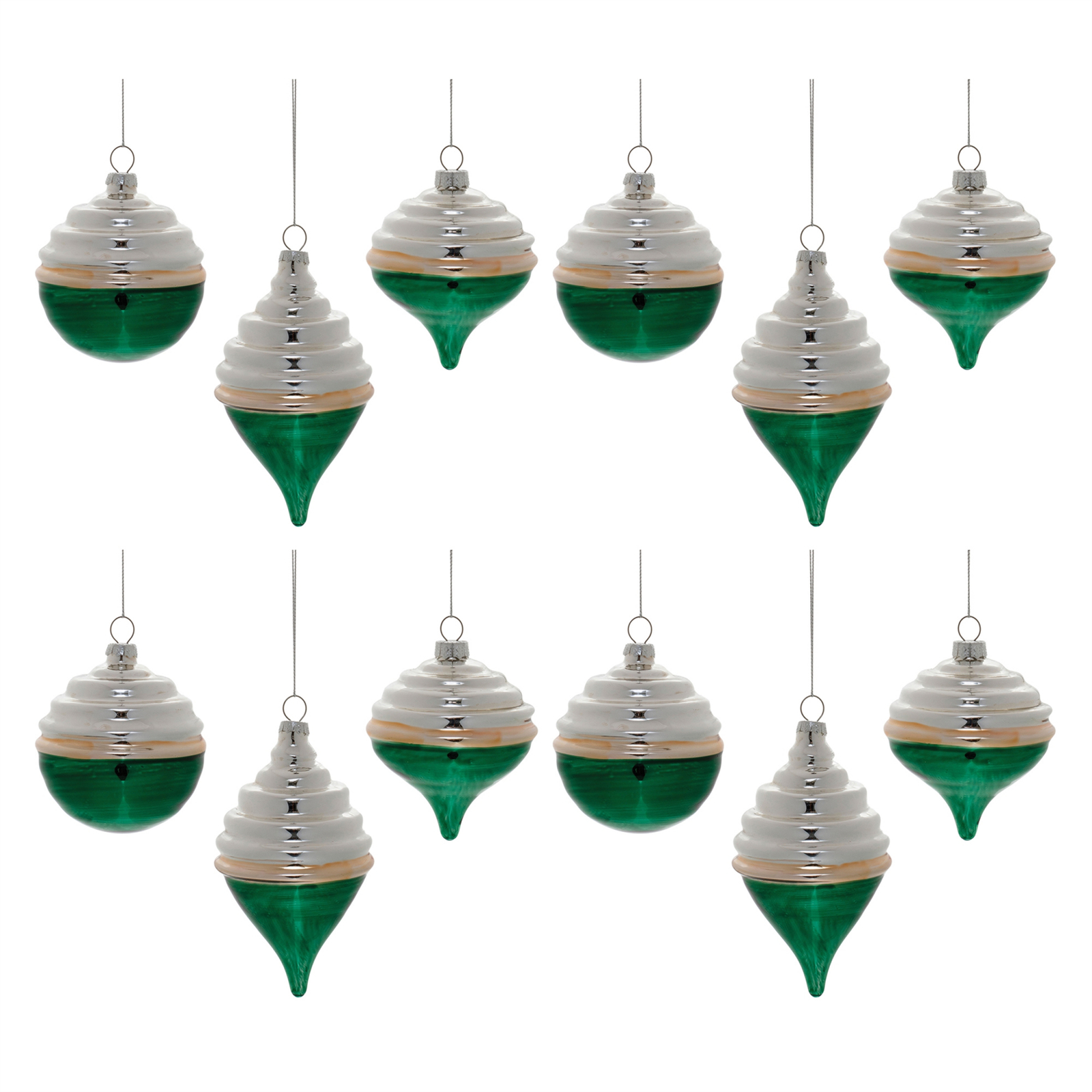 Two-Tone Tiered Glass Ornament (Set of 12) Item image 6
