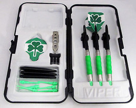 Green Shamrock Standard Rubberized Sure Grip Soft Tip Dart Set + Case 18... - $23.93