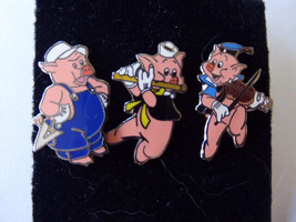 Disney Trading Pins 6460 DL - Three Little Pigs - 3 Pin Set - Fiddle &amp; Flute - £36.22 GBP
