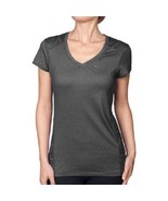 Kirkland Ladies Active Stretch Wicking V-Neck Semi fitted Tee Top Gray S... - £6.29 GBP