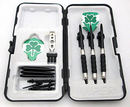 Black Shamrock Standard Rubberized Sure Grip Soft Tip Dart Set + Case 18 gram -1 - £19.05 GBP