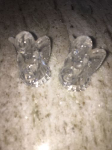 Glass Angel Figurines 2 Piece Set As Shown-Rare Vintage-SHIPS N 24 HOURS - $29.58