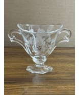 Vintage 1950&#39;s Elegant Heisey Sugar Bowl-Clear Etched Glass Waverly Rose... - $10.76