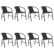 Garden Chairs 8 pcs Plastic Rattan and Steel 110 kg - £253.47 GBP