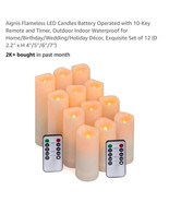 Aignis Flameless LED Candles with 10-Key Remote &amp; Timer, Outdoor Indoor ... - $40.76 CAD
