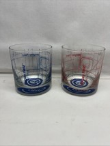 CHICAGO CUBS Pint Rock Glasses Baseball Wrigley Field Map MLB 3.5” Set O... - £27.40 GBP