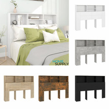 Modern Wooden Double Size 140cm Headboard Bed Storage Cabinet With Open Shelves - £49.57 GBP+