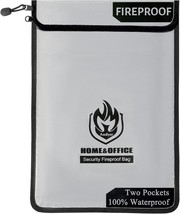 Upgraded Two Pockets Fireproof Document Bag (2000?), andyer 15x 11Waterp... - $730.61 MXN