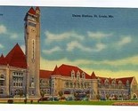 Union Station St Louis Missouri Linen Postcard 1952 - £7.82 GBP