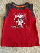Toughskins Boys Red Gray Astronaut Center Of The Universe Tank Top 18 Months - £3.47 GBP