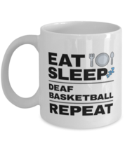 Funny Deaf Basketball Mug - Eat Sleep Repeat - 11 oz Coffee Cup For Sports  - £11.95 GBP