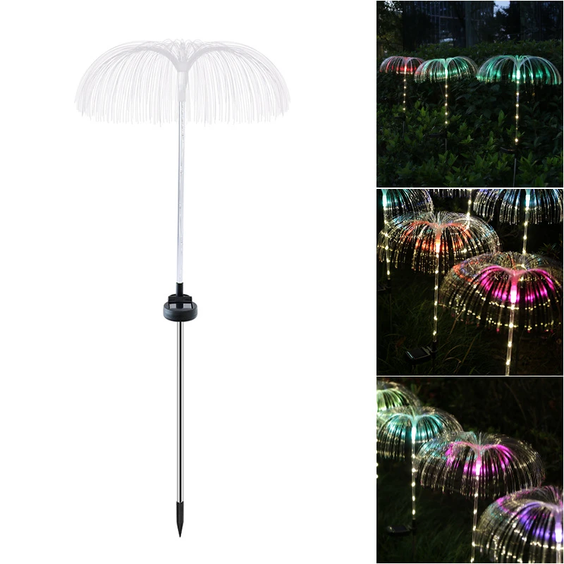 Solar Led Light Outdoor Waterproof  Optic Jellyfish Lawn Lights Outdoor Garden P - £127.79 GBP