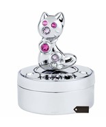 Chrome Plated Mini Silver Kitty Cat Keepsake Box by Matashi - $33.94 CAD