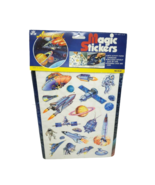 VINTAGE 1980&#39;s 7&amp;7 SPACE TRAVEL MAGIC STICKERS W / ACTIVITY BOOK REUSEAB... - £21.99 GBP